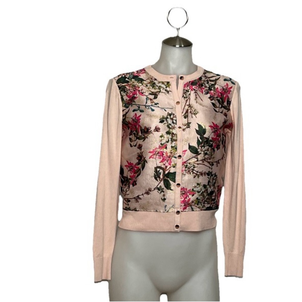 Ted Baker Pink and Cream Floral Cardigan Jacket
